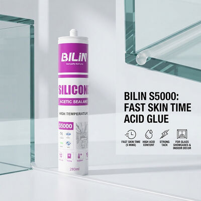Kwaliteit Snelle huidtijd zuur glas siliconenkit sterke kleeflijm voor glazen vitrine en binnendecoratie fabriek